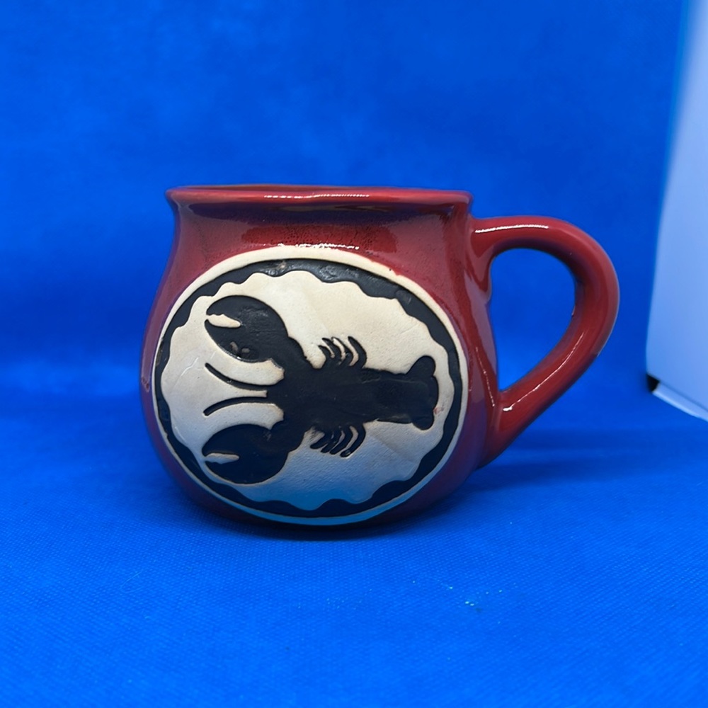 Cape Shore Hand Crafted Red Ceramic Lobster Mug GUC